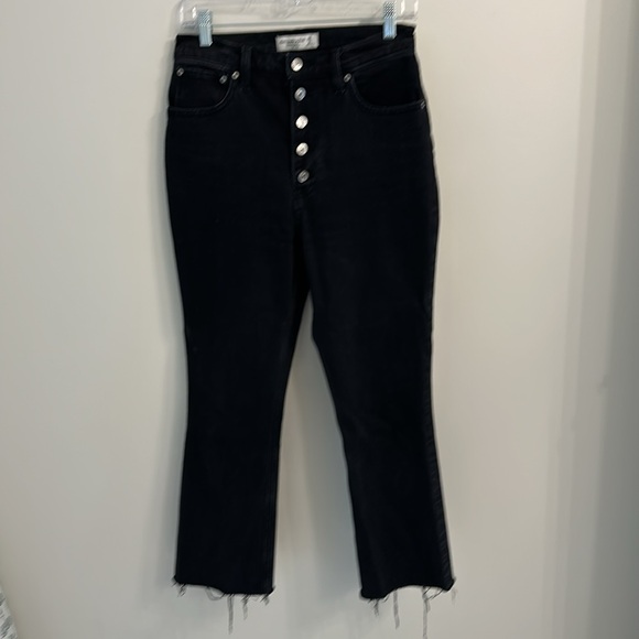 Abercrombie and Fitch Black Kick Flare Ultra High Rise Button Front Jeans - Picture 3 of 5